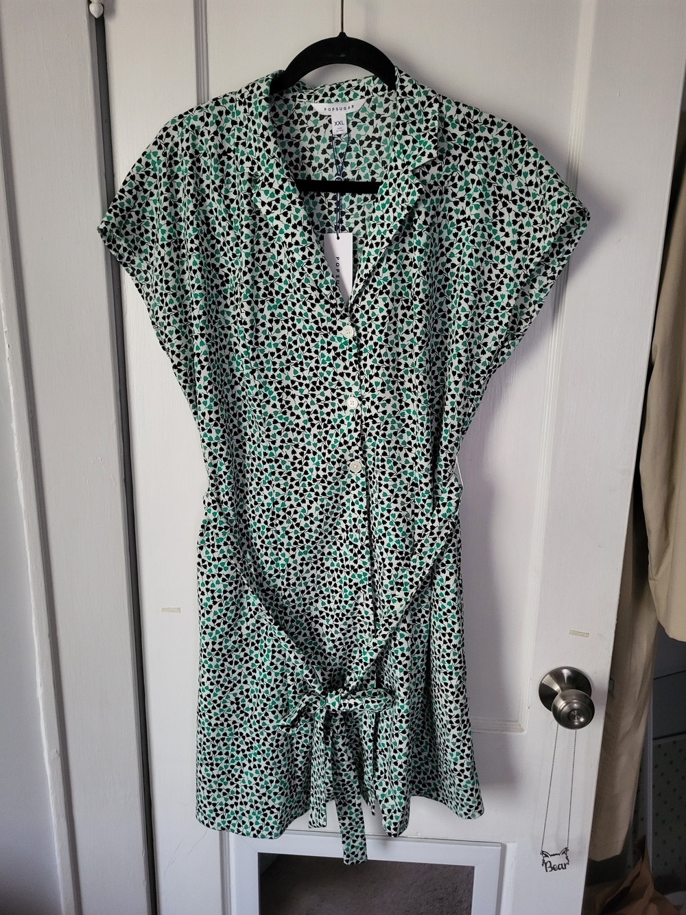 POPSUGAR Green, Black & White Mini Dress‎ Xxl